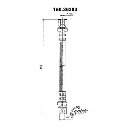 Centric Brake Hose, Parts 150.36303 150.36303